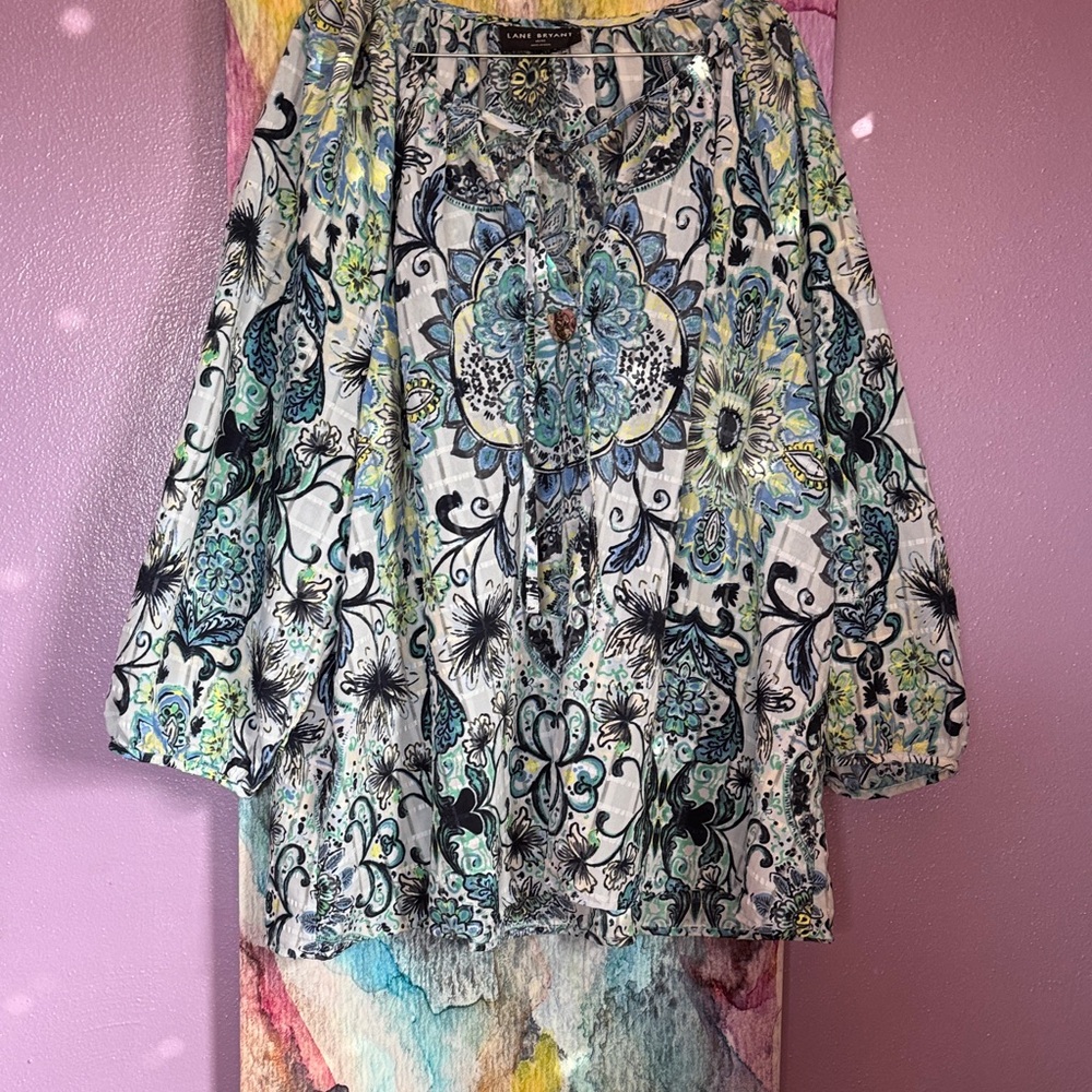 Lane Bryant Multicolor Floral Top